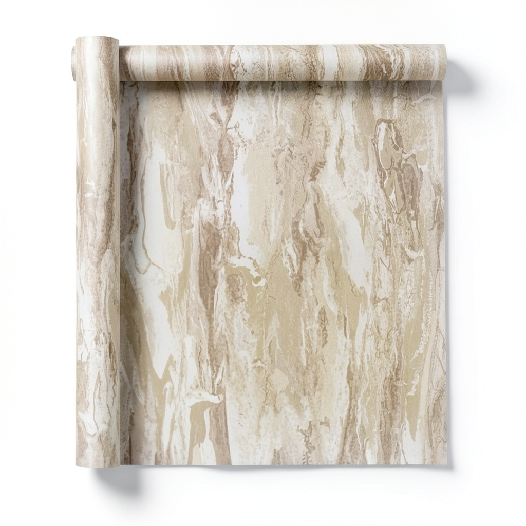 Italian Patterned Wall Covering 10m x 1.06m Beige, Model 83686