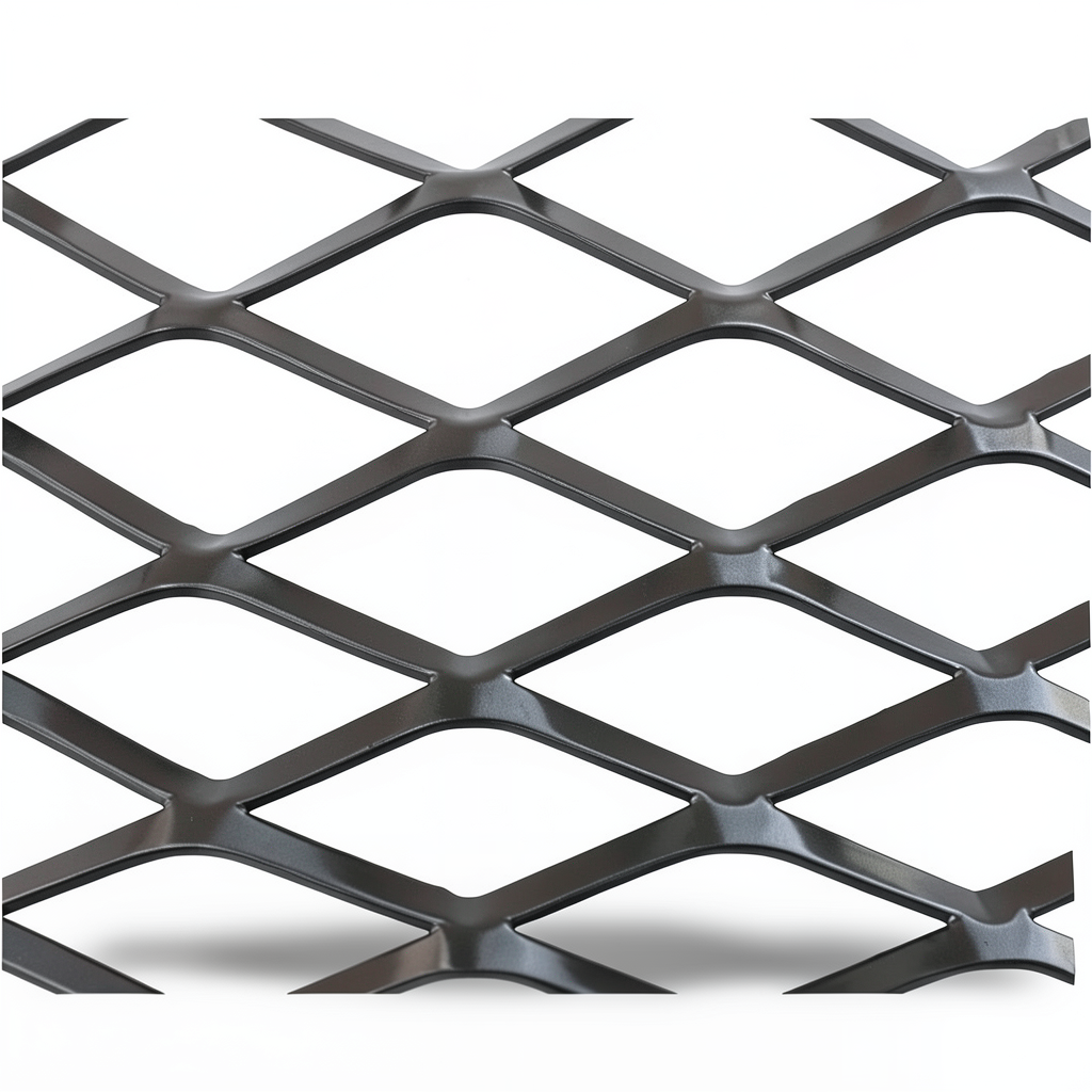 Hot Rolled Black Steel Expanded Metal Mesh Thickness 2.8 mm Width 1.22 m Length 3 m