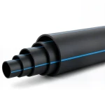 HDPE Polyethylene Pipe PN 3.2 Bar PE 80 OD 315 mm SDR 41 Black with Blue Stripes