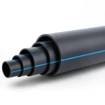 HDPE Polyethylene Pipe PN 3.2 Bar PE 80 OD 450 mm SDR 41 Black with Blue Stripes