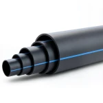 HDPE Polyethylene Pipe Nominal Pressure 3.2 Bar PE80 500 mm SDR 41 Black with Blue Stripes