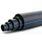 HDPE Polyethylene Pipe PN 3.2 Bar PE 80 OD 560 mm SDR 41 Black with Blue Stripes