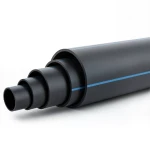HDPE Plastic Pipe PN 4 Bar PE 80, 450 mm Diameter, SDR 33, Black