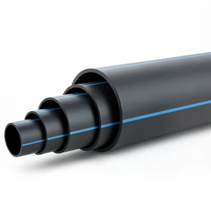 أنابيب HDPE ضغط 3.2 بار PE 80 قطر خارجي 400 مم SDR 41 أسود مع خطوط زرقاء