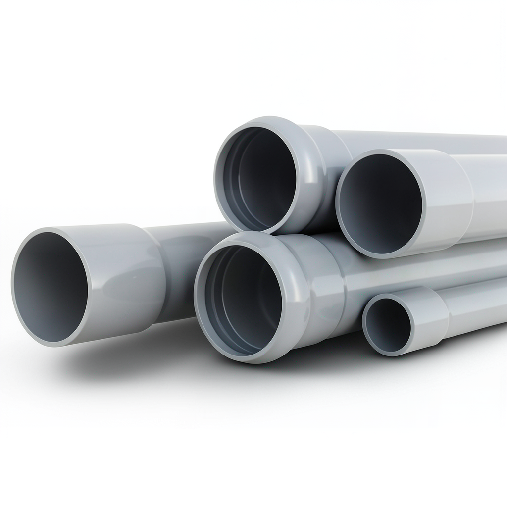 UPVC Pipes Plasco Schedule 80 Size 1½ inch Thickness 5.1 mm Gray