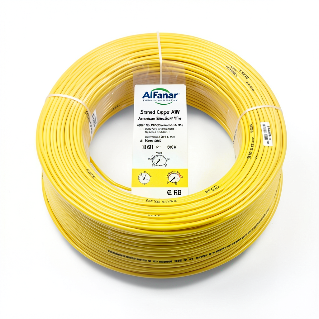 Stranded Copper AWM American Electric Wire 600V 10 AWG PVC Insulated Yellow 500 ft Coil | Al Fanar