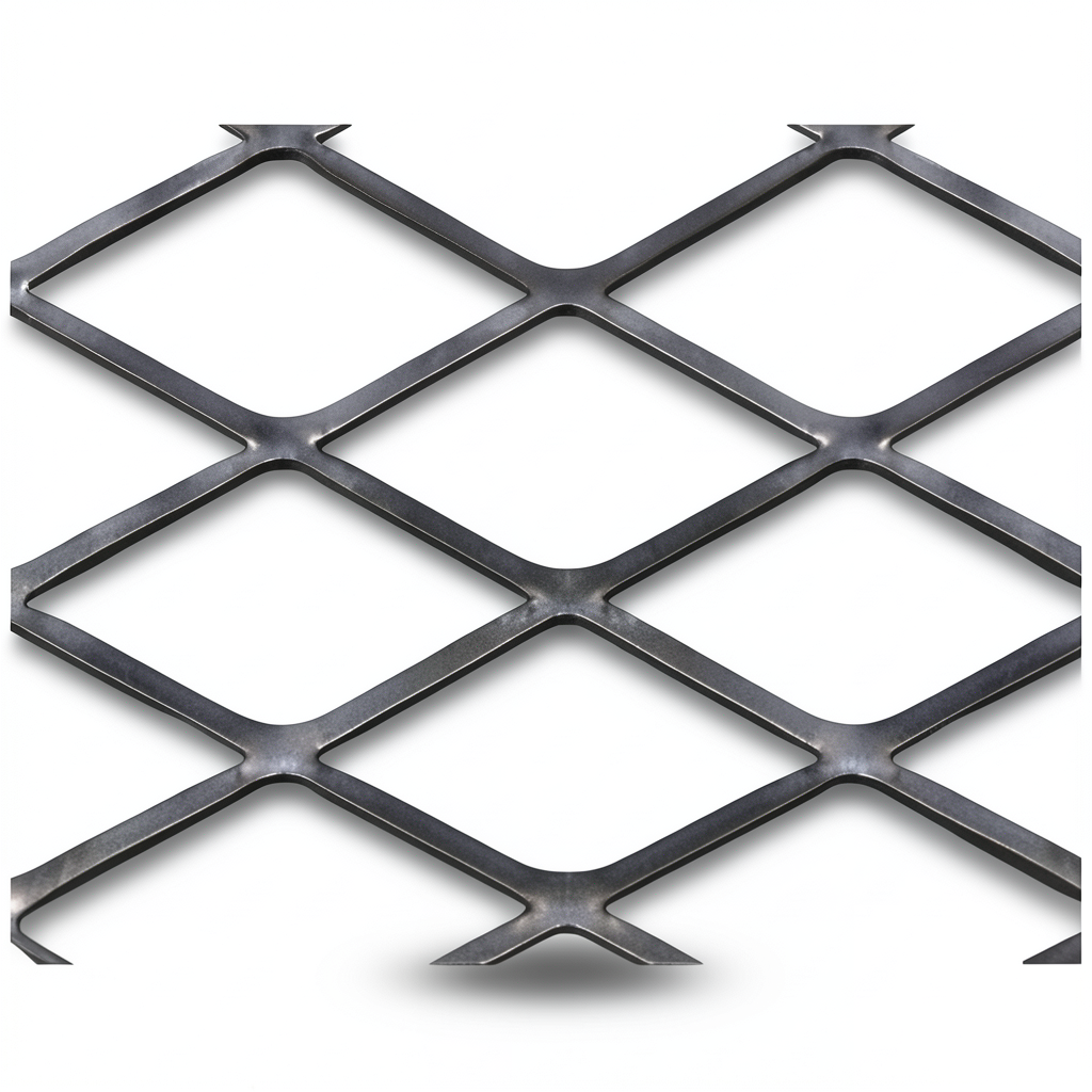 Hot Rolled Steel Expanded Metal Mesh 1.5 mm Thickness 1.22x1 m Black