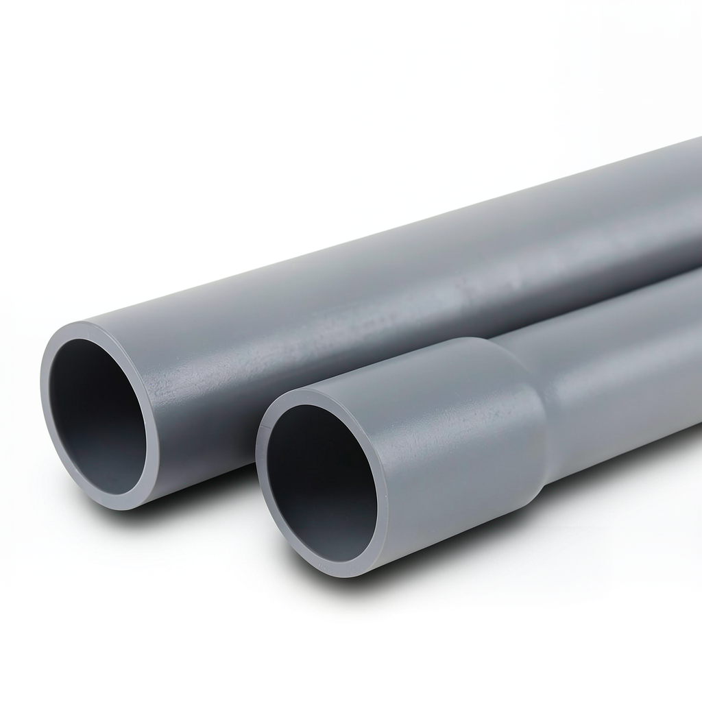 UPVC Pipes Sewage/Drainage System 90 mm OD, 3.5 mm Thickness, 8 Bar Pressure, Gray