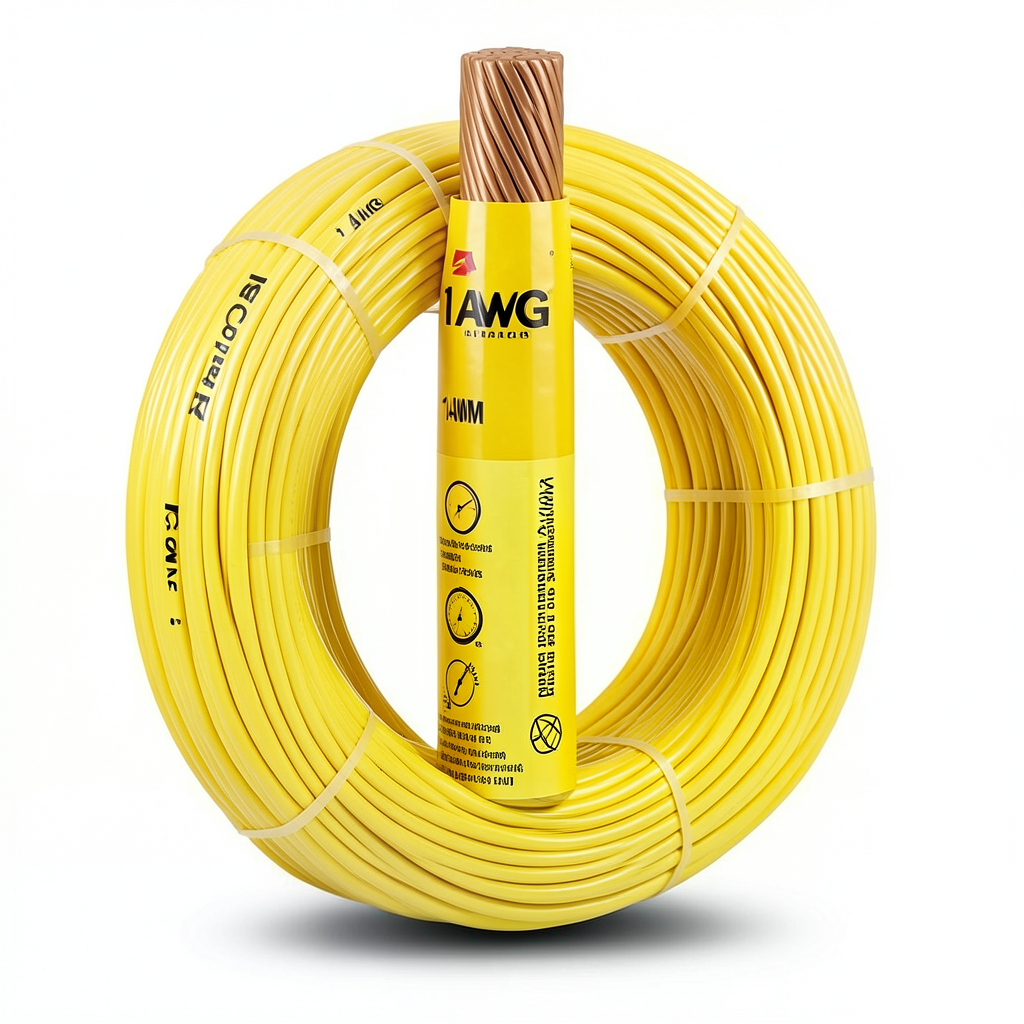 Stranded Copper AWM American Wire 600V 1 AWG PVC Insulated Yellow 500ft | Al Fanar
