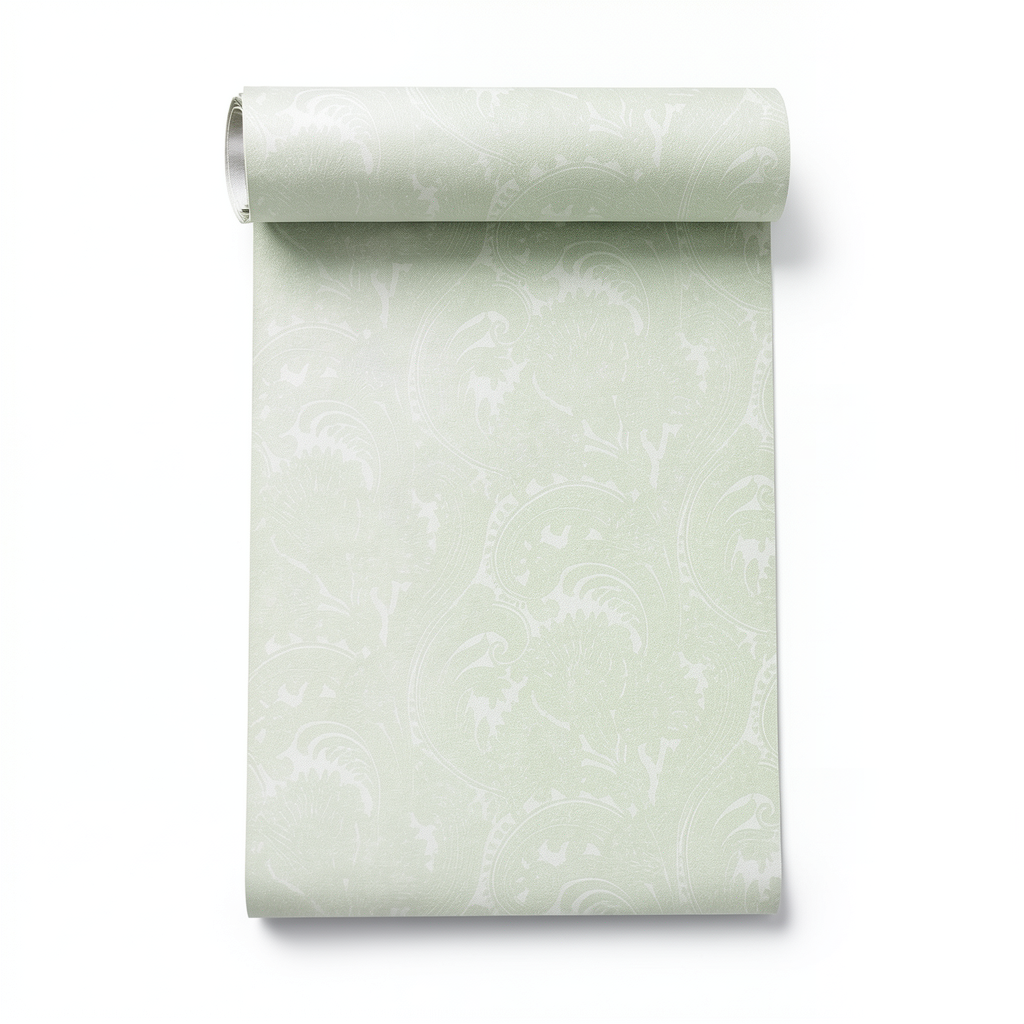 Patterned Wallpaper Pale Green, 10 m Length, 0.53 m Width, Model 18382