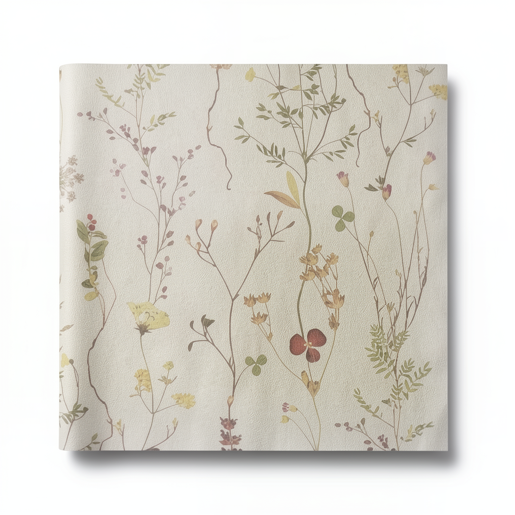 Wall Decoration Leaf-Patterned Design 10m x 0.53m Beige, Model 221340