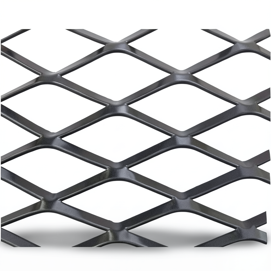 Hot Rolled Black Steel Expanded Metal Mesh 3 mm Thickness 1.22 m Width 6 m Length