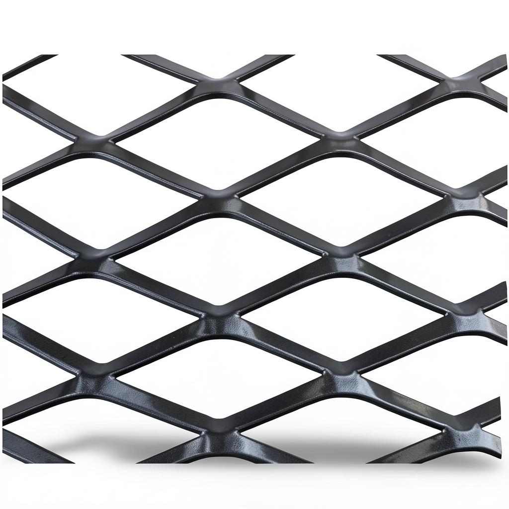 Hot Rolled Black Steel Expanded Metal Mesh Thickness 4.8 mm Width 1.22 m Length 6 m