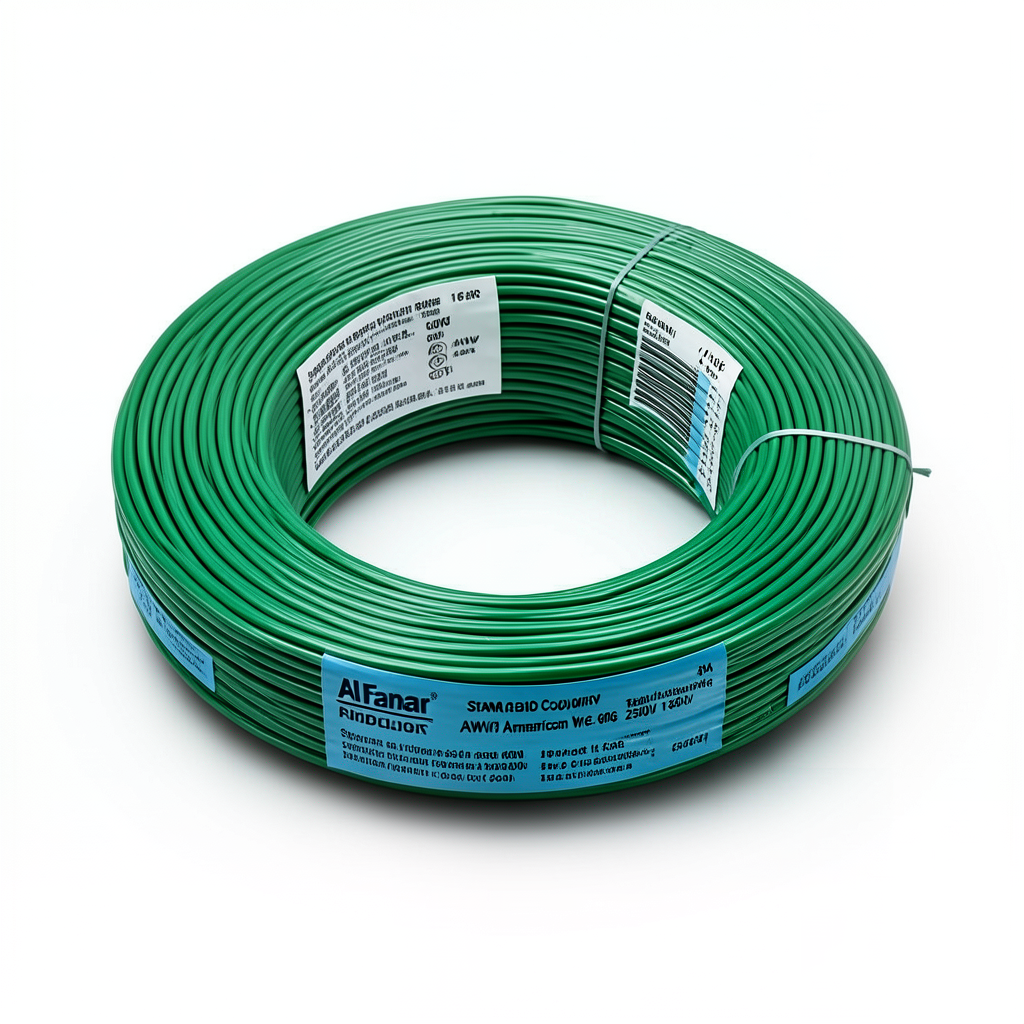 لفة سلك امريكي AWM نحاس مجدول 600 فولت 16 AWG عزل PVC لون أخضر طول 2500 قدم | شركة الفنار
