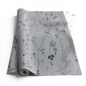 Leaf-patterned Wallpaper 0.53m x 10m Gray Color, Model 221341