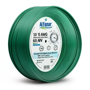لفة سلك امريكي AWM نحاس مجدول 600 فولت 10 AWG، عزل PVC لون أخضر، 500 قدم | شركة الفنار