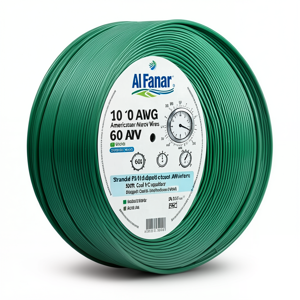 Stranded Copper AWM American Wire 600V 10 AWG PVC Insulated Green 500ft Coil | Al Fanar