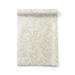 Wall Decoration Leaf-Patterned Design 10m x 0.53m Beige