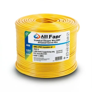 لفة سلك كهرباء امريكي AWM نحاس مجدول 600 فولت 3 AWG معزول PVC لون أصفر طول 500 قدم | شركة الفنار