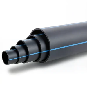 HDPE Pipe Pressure 10 Bar PE 100 Size OD 180 mm SDR 17 Black with Blue Stripes