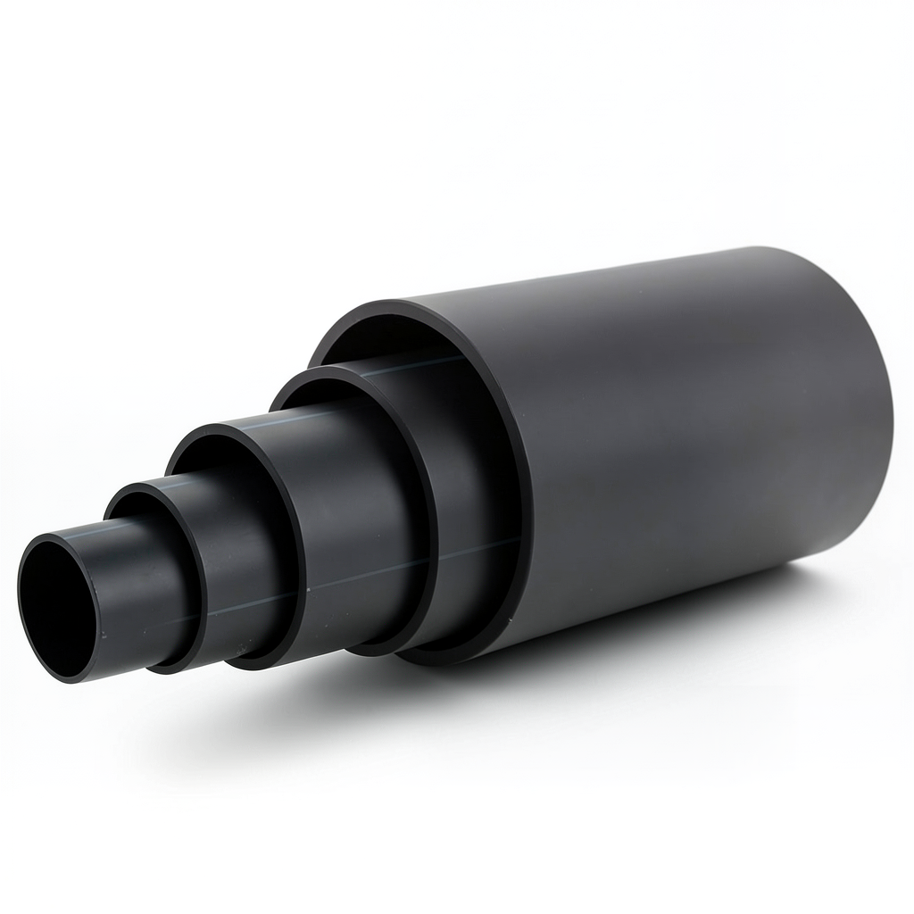 أنابيب بلاستيك HDPE ضغط 4 بار PE 80 قطر خارجي 500 مم SDR 33 لون أسود