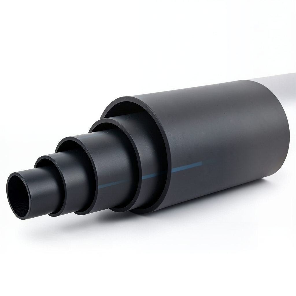مواسير HDPE ضغط 4 بار PE 100 قطر خارجي 355 مم SDR 33 لون أسود