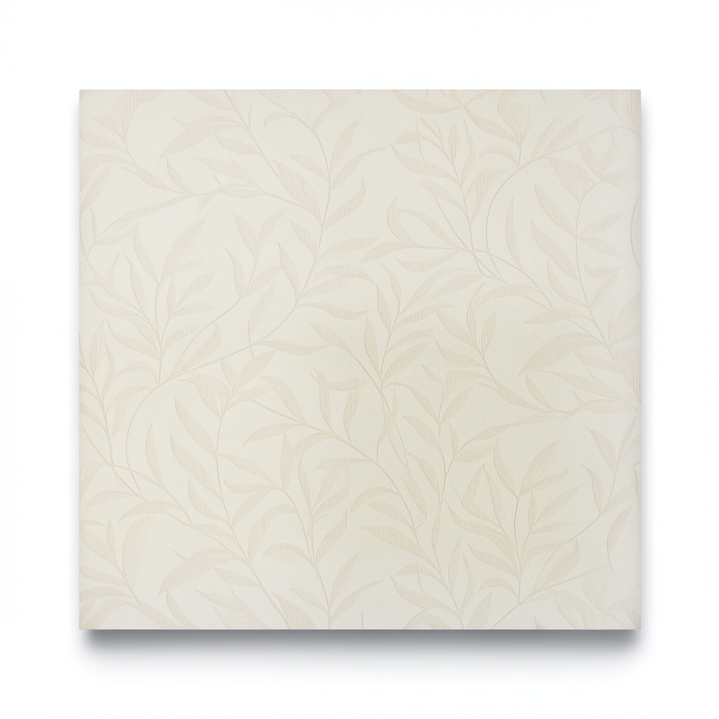 Wall Decoration Leaf-Patterned Design 10m x 0.53m Pale Beige