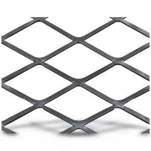 Hot Rolled Steel Expanded Metal Mesh Thickness 1.7 mm Width 1.22 m Length 3 m, Black