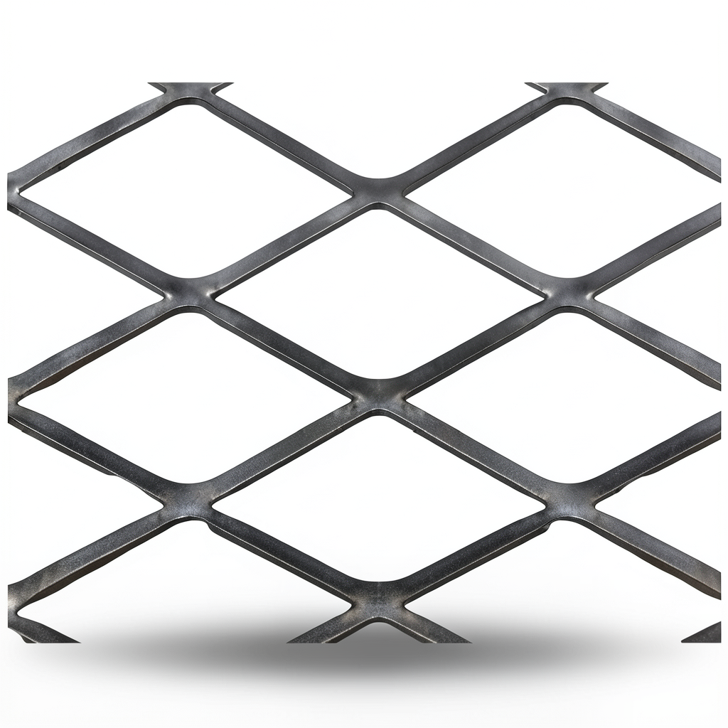 Hot Rolled Black Steel Expanded Metal Mesh 1.7 mm Thickness 1.22x6 m