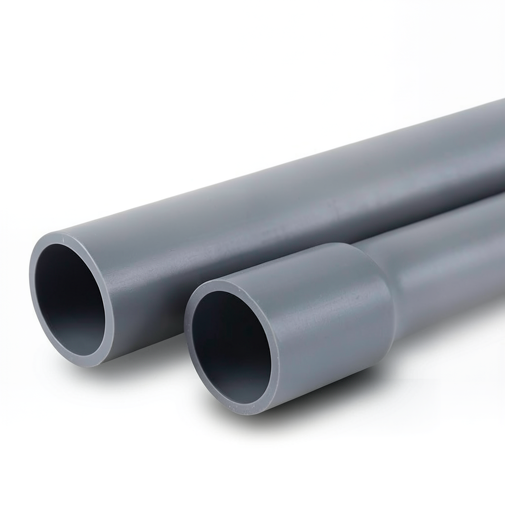 UPVC Pipes Sewage/Drainage System Nominal Pressure 10 Bar, 63 mm OD, 3.0 mm Thickness, Gray