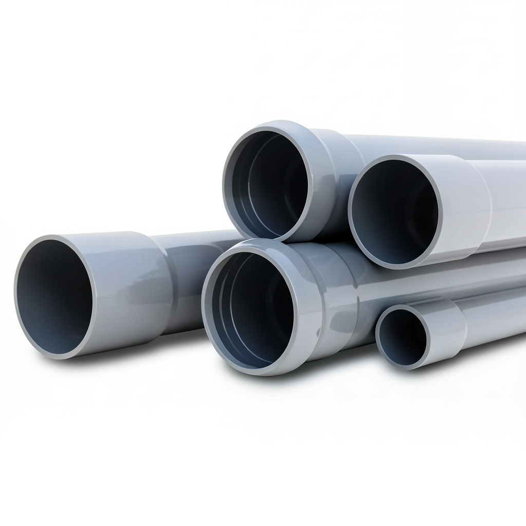 UPVC Pipes Nominal Pressure 6 Bar Outside Diameter 63 mm Thickness 1.9 mm Gray