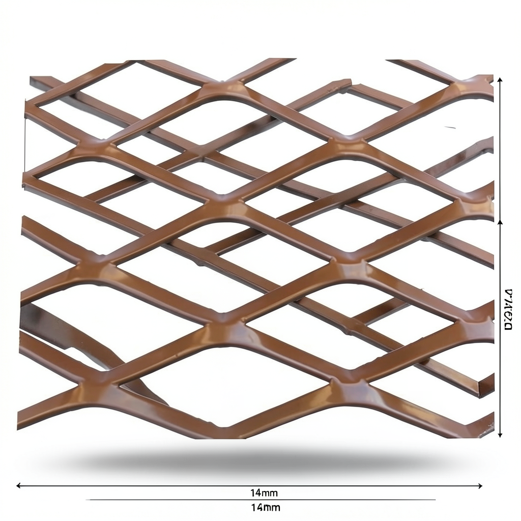Hot Rolled Steel Expanded Metal Mesh 1.4 mm Thickness 2.44 m Width 1 m Length, Black