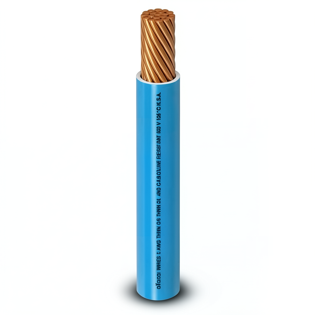 سلك كهرباء مفرد AWM نحاس مجدول 600 فولت 4/0 AWG عزل PVC ازرق 500 قدم | شركة الفنار