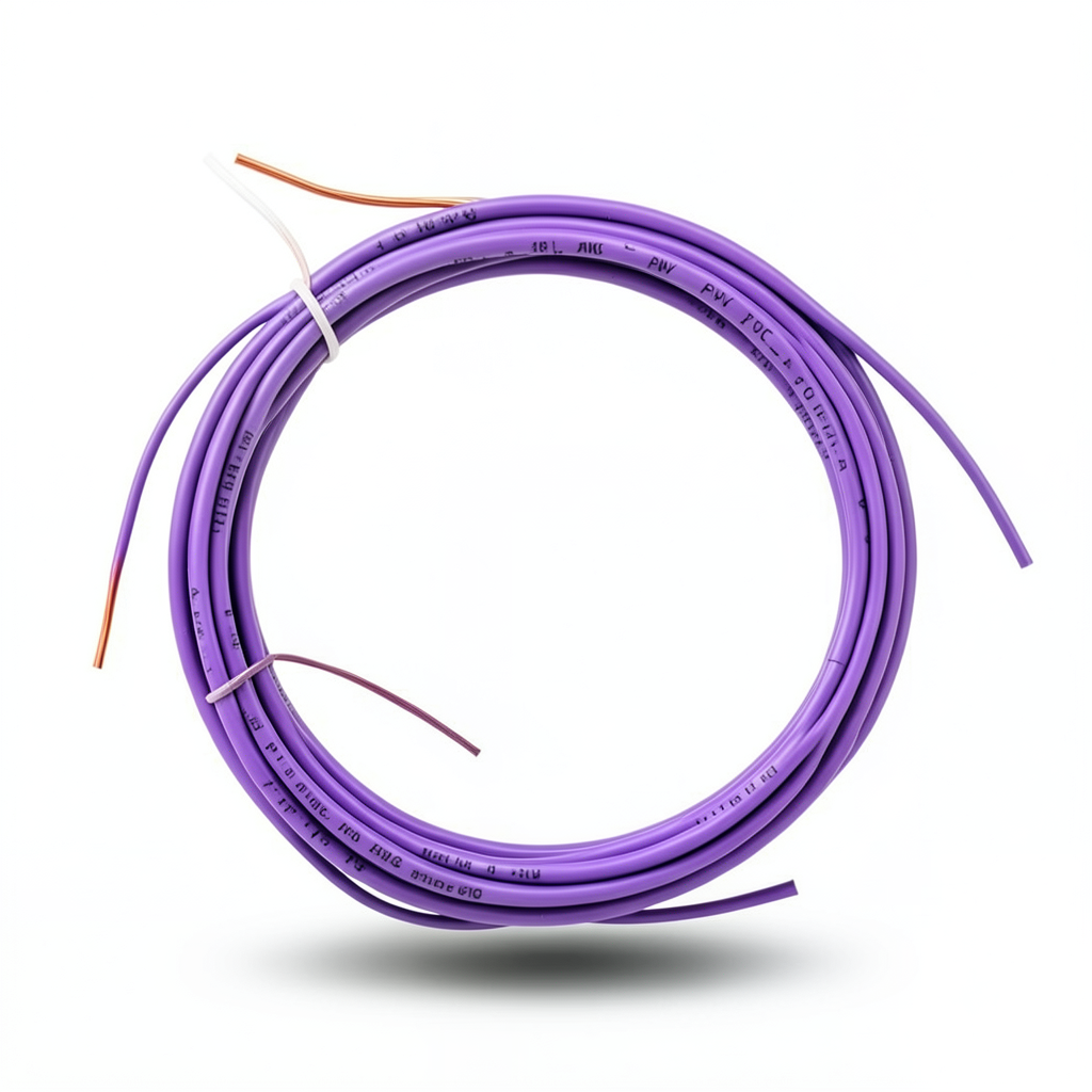 سلك مفرد نحاس مجدول AWM 18 AWG، 600 فولت، عزل PVC بنفسجي، طول 2500 قدم | شركة الفنار