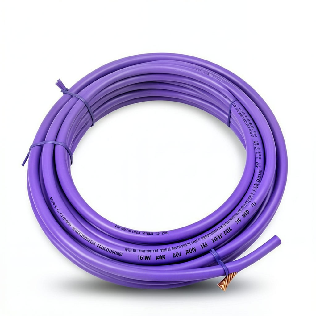 سلك كهرباء مفرد نحاس مجدول 600 فولت AWM مقاس 16 AWG عزل PVC بنفسجي 2500 قدم | شركة الفنار