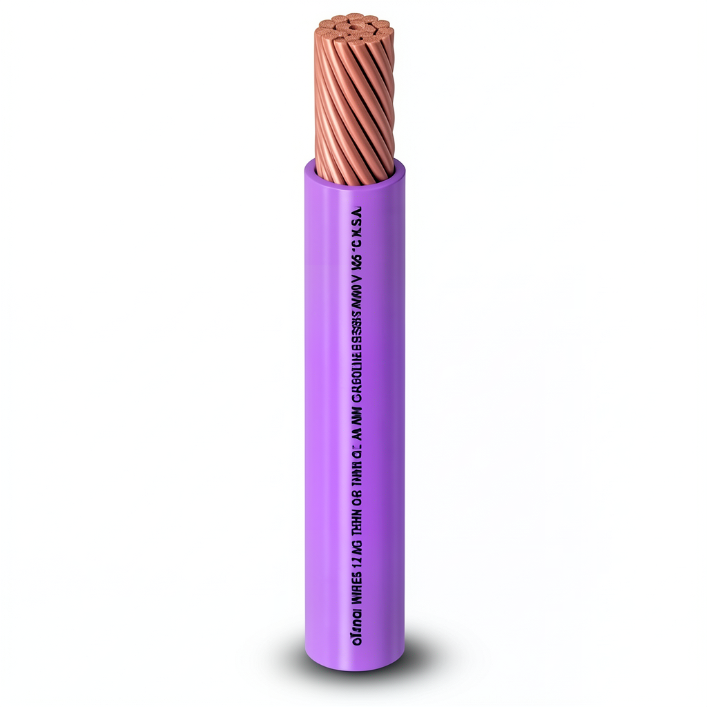 AWM Single Core Stranded Copper Wire 6 AWG, 600V, PVC Insulation, Violet, 500 ft | Al Fanar