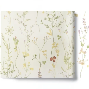 Holland Wallpaper Leaf-Patterned Design 10 m x 0.53 m, Light Beige