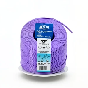 سلك مفرد نحاس مجدول 600 فولت AWM مقاس 3 AWG معزول PVC بنفسجي طول 500 قدم | شركة الفنار