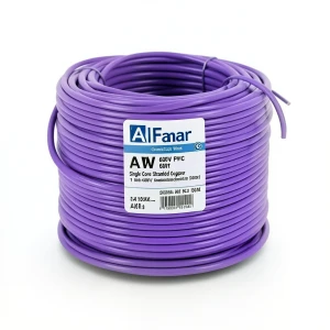 سلك كهرباء مفرد نحاس مجدول 1 AWG، 600 فولت، عزل PVC بنفسجي 500 قدم | شركة الفنار