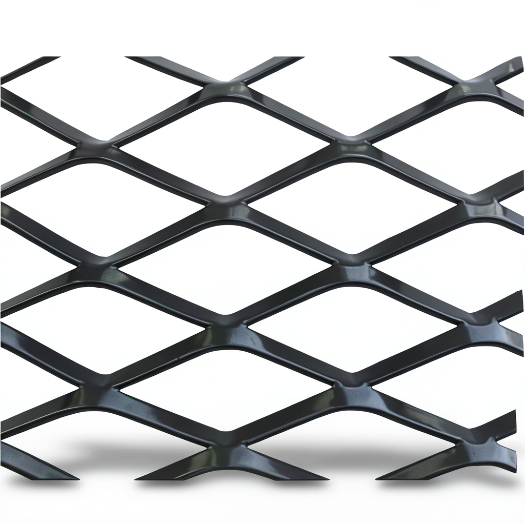 Hot Rolled Black Steel Expanded Metal Mesh 6 mm Thickness 1.22m Width 7m Length