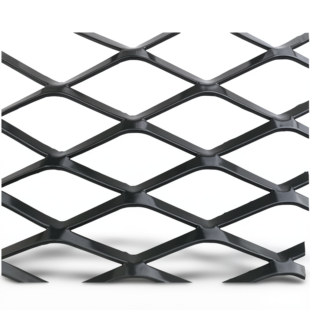 Hot Rolled Steel Expanded Metal Mesh 1.4 mm Thickness 2.44 m Width 1 m Length, Black