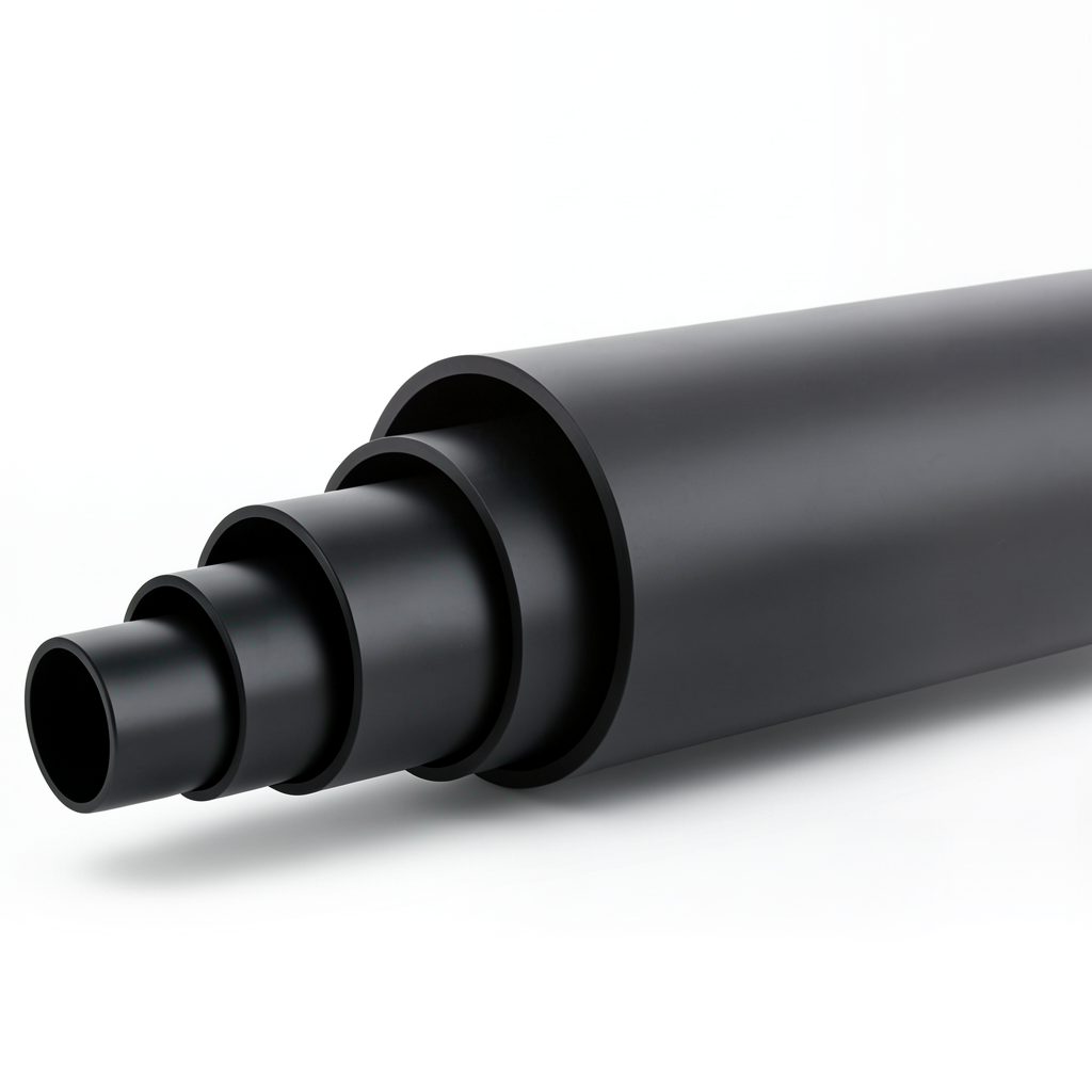 مواسير HDPE ضغط اسمي 4 بار PE 80 قطر خارجي 180 مم SDR 41 لون أسود