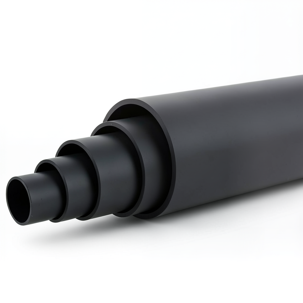 أنابيب HDPE ضغط اسمي 4 بار PE 80 قطر خارجي 200 مم SDR 41 لون أسود