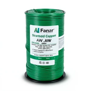 لفة سلك كهرباء امريكي AWM نحاس مجدول 600 فولت 3/0 AWG عزل PVC لون أخضر 500 قدم | شركة الفنار