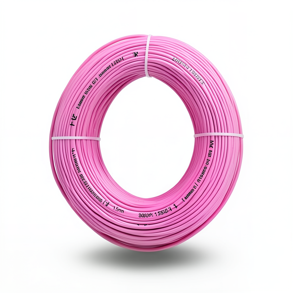 سلك نحاس مرن معزول PVC، 1.5mm، 300 قدم، جهد 450/750 فولت، زهري | شركة الفنار