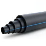 مواسير بلاستيك HDPE ضغط 10 بار PE 100 قطر خارجي 280 مم SDR 17 أسود مع خط أزرق