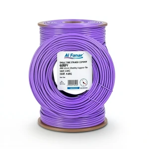 سلك مفرد نحاس مجدول 600 فولت AWM مقاس 3 AWG معزول PVC بنفسجي طول 500 قدم | شركة الفنار