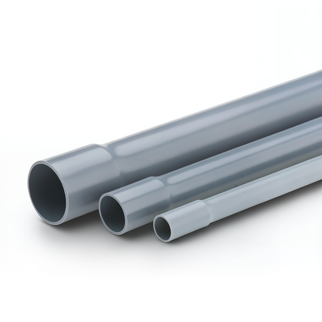 UPVC Pipe Nominal Pressure 10 Bar Size 50 mm Thickness 2.4 mm Gray Color
