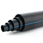 مواسير HDPE ضغط 10 بار [PE 100] قطر خارجي 450 مم SDR 17 لون أسود مع خط أزرق