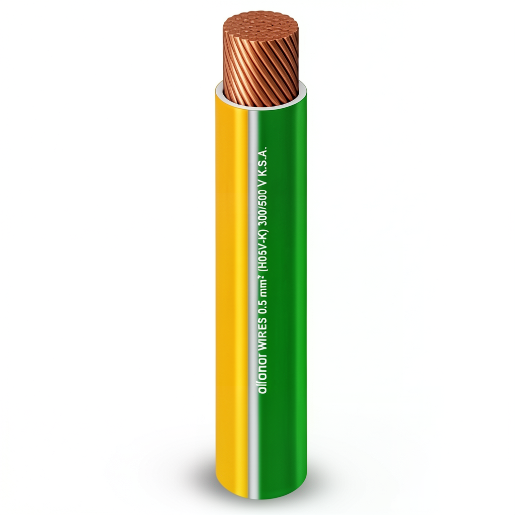 50mm2 Yellow/Green Single Wire 450/750V Flexible Copper Conductor PVC Insulation | Al Fanar